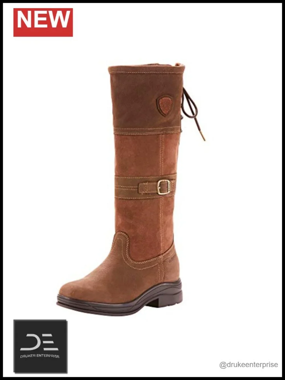Waterproof Leather Knee High Equestrian Boots Pull On Durable Work Boot